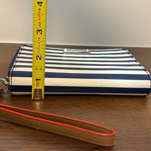 Stella & Dot Navy Blue & White Striped Wallet Clutch - Picture 9 of 9